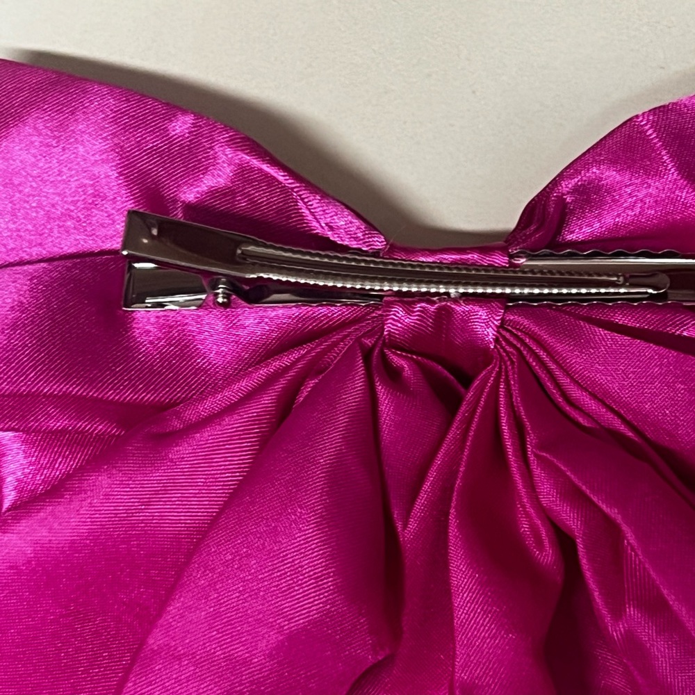 2 pk Hair Bows, Long Tail, Barrette clip, new - Picture 3 of 4